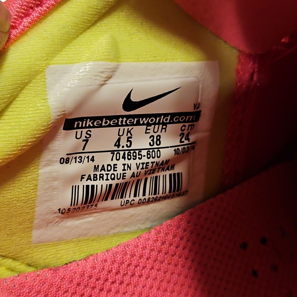 Nike Free 5.0 Pink/Neon Yellow Sneakers - Picture 5 of 7